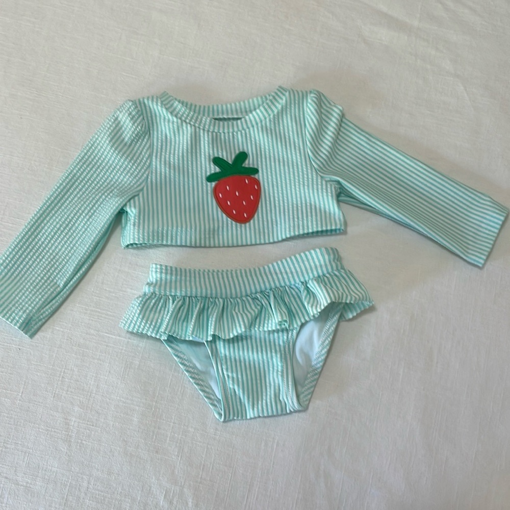Cat & Jack Striped Strawberry 2 piece swimsuit